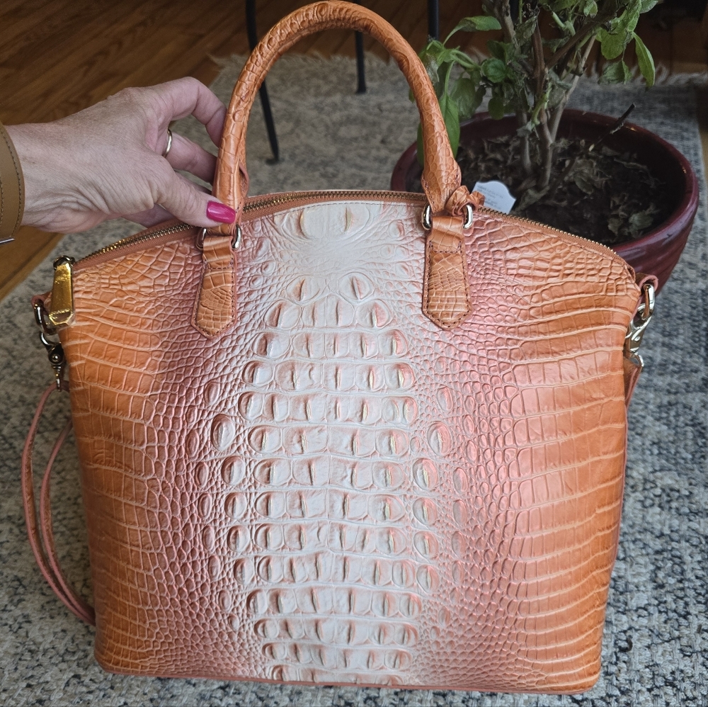 Brahmin Orange Ombre Melbourne Large Duxbury, EUC